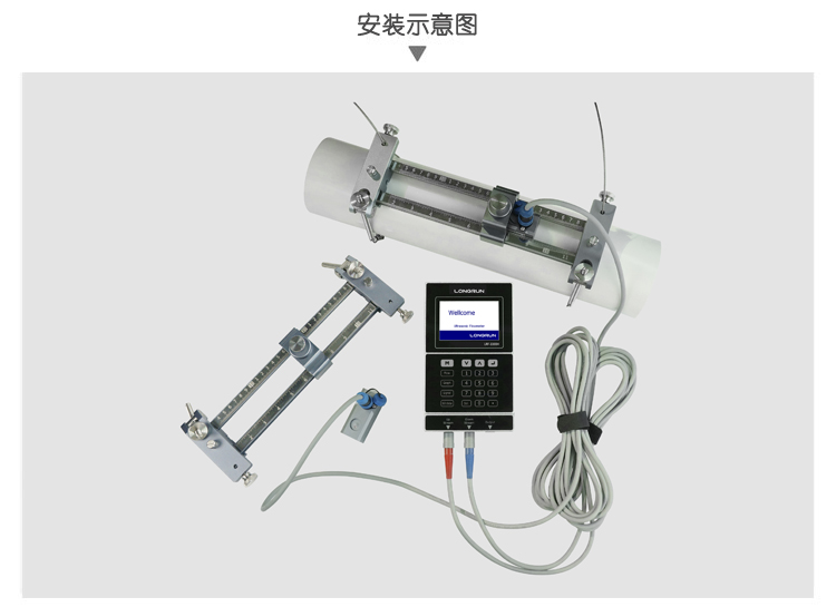 手持式超声波流量计安装示意